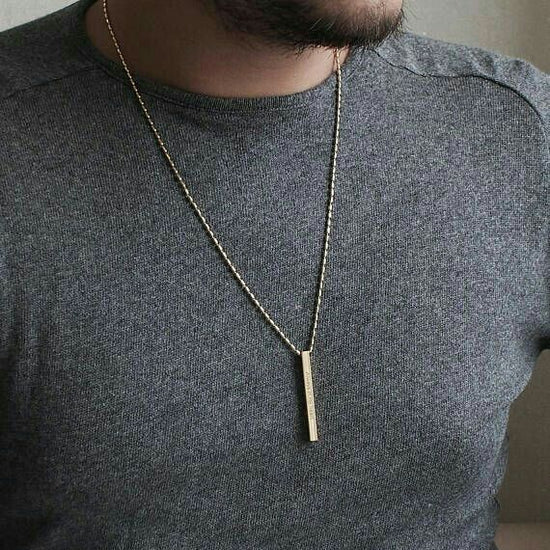 Customize Name Engraved 4d Bar Necklace