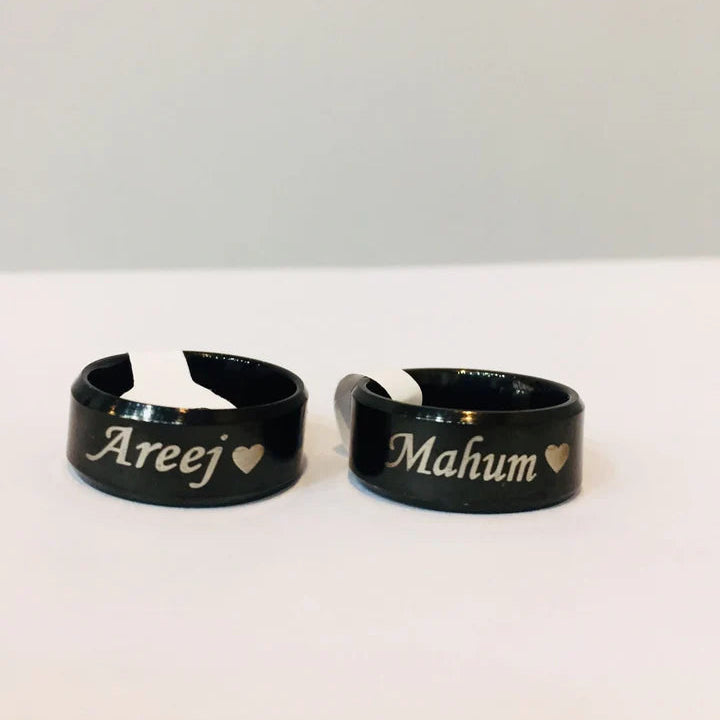 Engraved Ring with Your Name Pack of 2