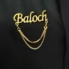 Stylish Cast Name Brooch With Chain