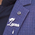 Customize Name Coat Pin With Mustache