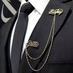 Stylish Name Brooch With Chain