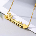 Stylish Name Necklace With Heart