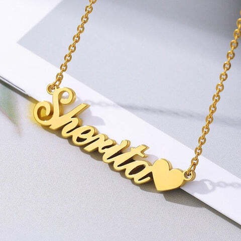 Stylish Name Necklace With Heart
