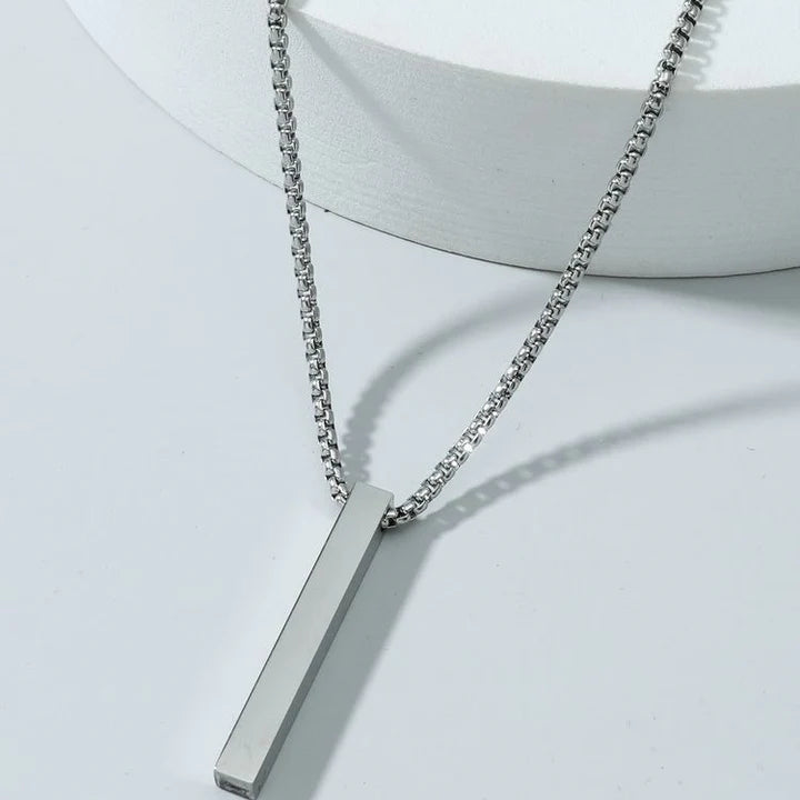 Customize Name Engraved 4d Bar Necklace